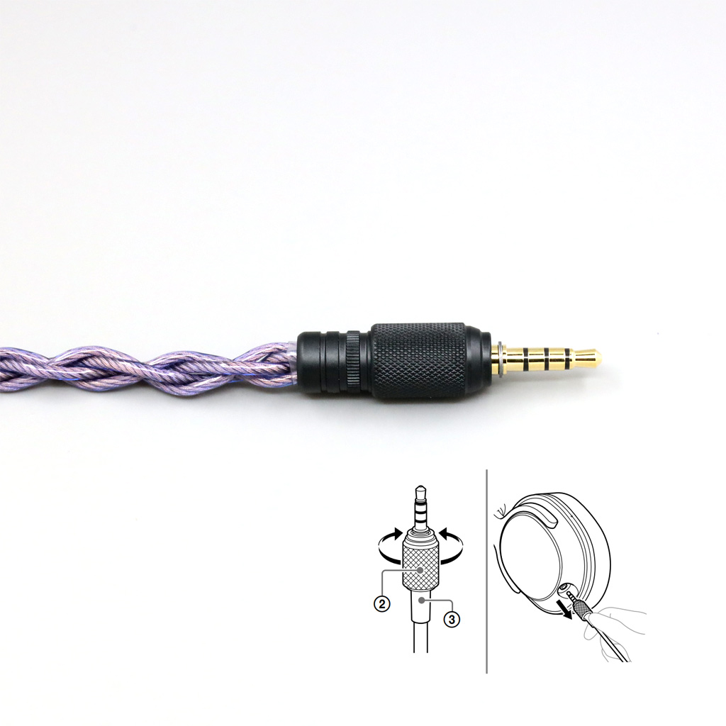 Type2 1.8mm 140 cores litz 7N OCC Headphone Cable For Sony MDR-M1 MDR-MV1 MDR-M1ST Headphones