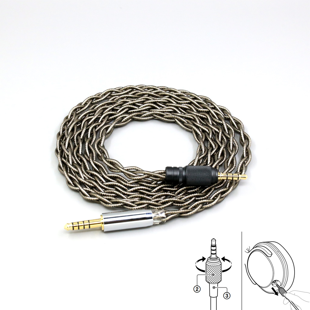 99% Pure Silver Palladium + Graphene Gold Earphone Cable For Sony MDR-M1 MDR-MV1 MDR-M1ST Headphones