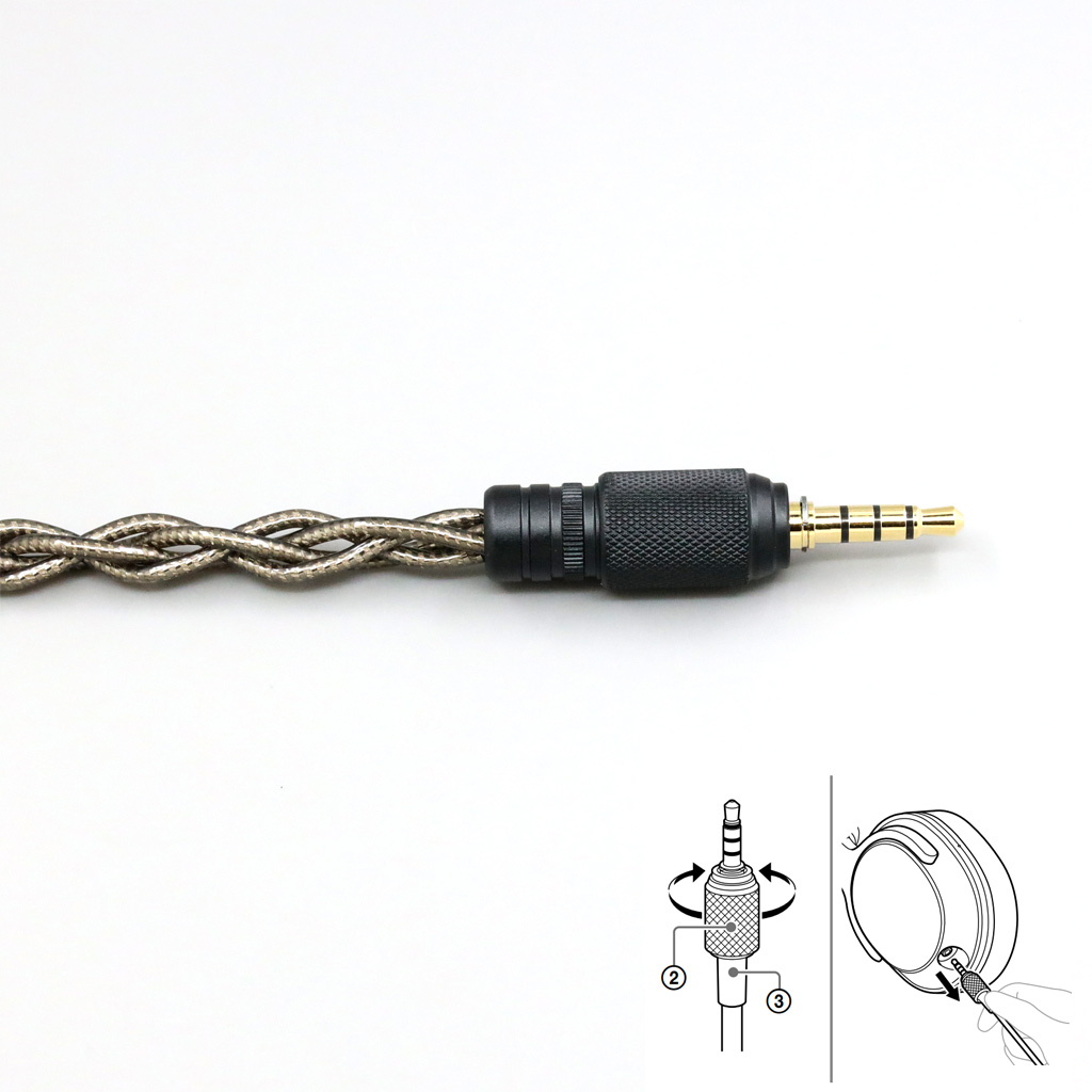 99% Pure Silver Palladium + Graphene Gold Earphone Cable For Sony MDR-M1 MDR-MV1 MDR-M1ST Headphones