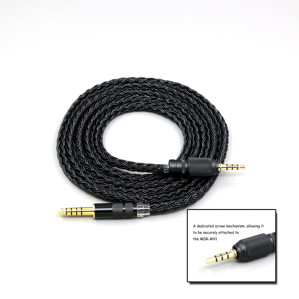 16 Core Black Braided Earphone Cable For Sony MDR-M1 MDR-MV1 MDR-M1ST Headphones
