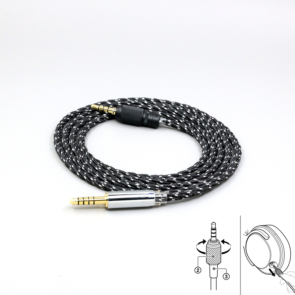 OCC Mixed OFC Twisting Nylon Earphone Cable For Sony MDR-M1 MDR-MV1 MDR-M1ST Headphones