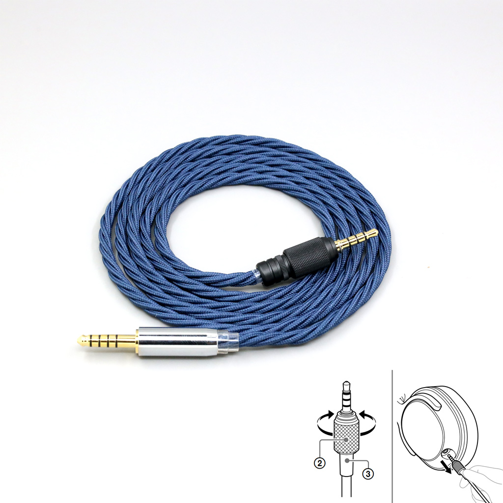 99% Pure Silver OCC Graphene Alloy Full Sleeved Earphone Cable For Sony MDR-M1 MDR-MV1 MDR-M1ST Headphones