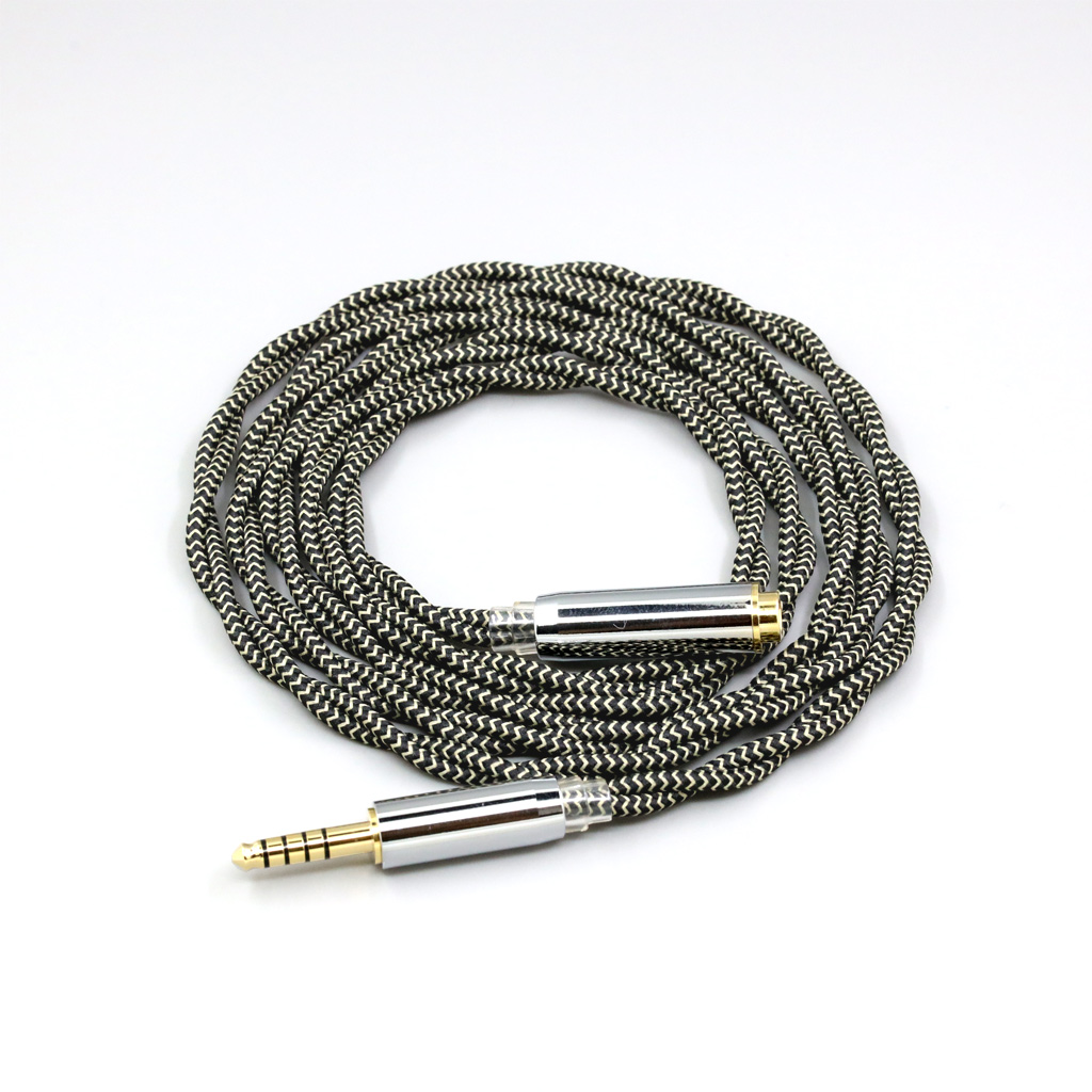 2 Core 2.8mm Litz OFC Earphone Shield Braided Sleeve Cable For 4.4mm Male To 4.4MM female Extension