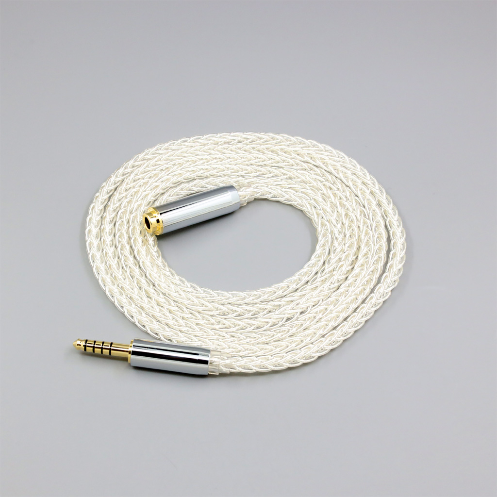 8 Core 99% 7n Pure Silver Palladium Earphone Headphone Cable For 4.4mm Male To 4.4mm Female