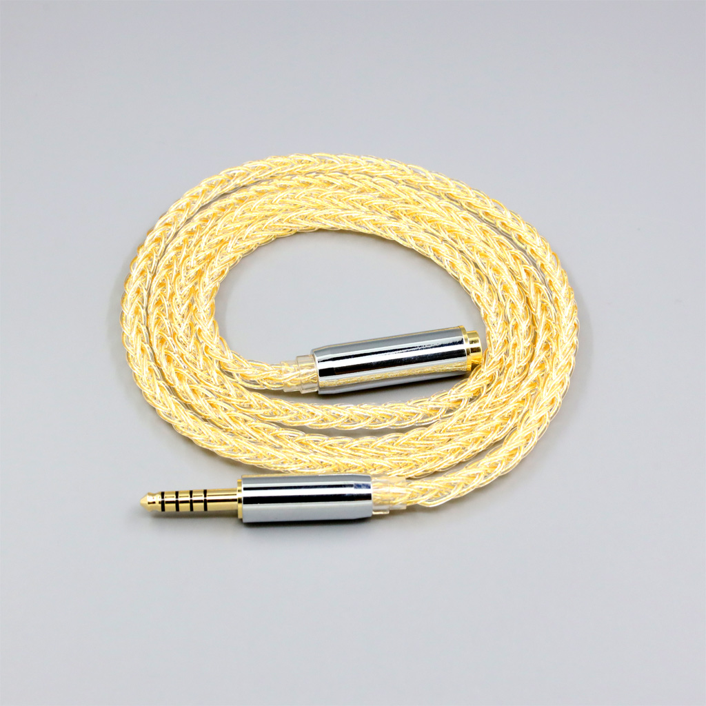8 Core 99% 7n Pure Silver 24k Gold Plated Earphone Cable For 4.4mm Male To 4.4mm Female