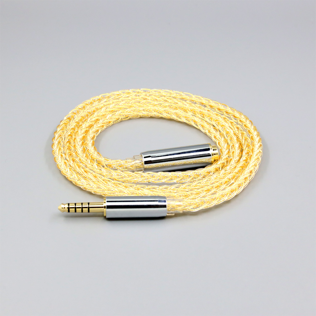 8 Core 99% 7n Pure Silver 24k Gold Plated Earphone Cable For 4.4mm Male To 4.4mm Female