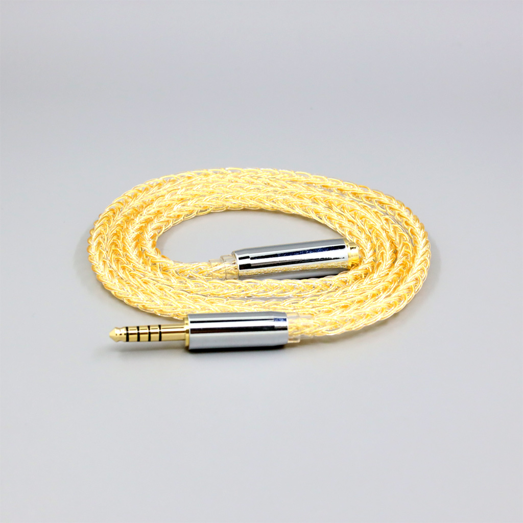 8 Core 99% 7n Pure Silver 24k Gold Plated Earphone Cable For 4.4mm Male To 4.4mm Female
