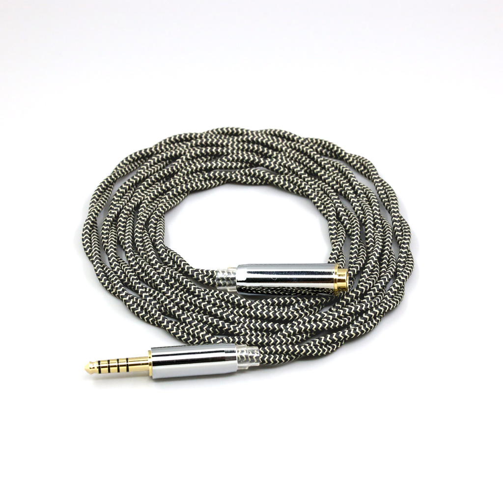 2 Core 2.8mm Litz OFC Earphone Shield Braided Sleeve Cable For 4.4mm Male To 4.4MM female Extension