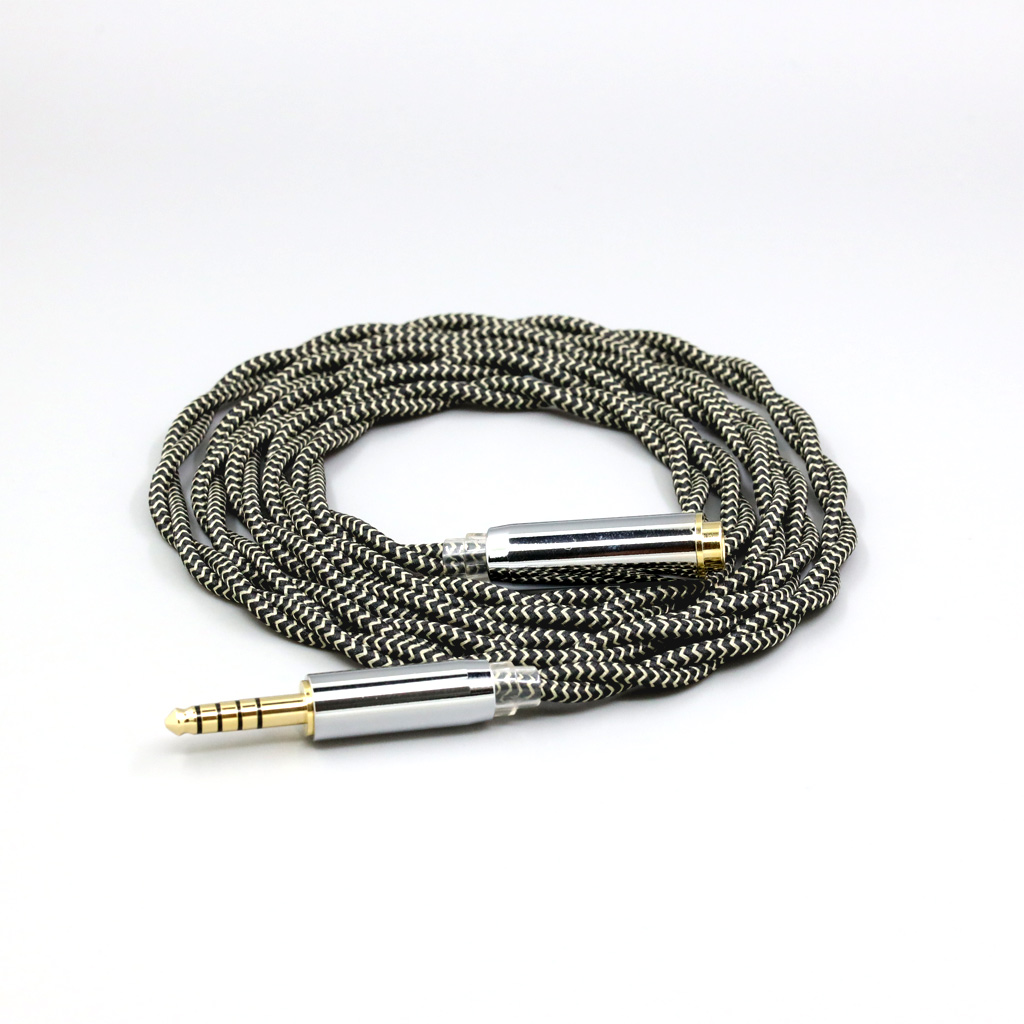 2 Core 2.8mm Litz OFC Earphone Shield Braided Sleeve Cable For 4.4mm Male To 4.4MM female Extension