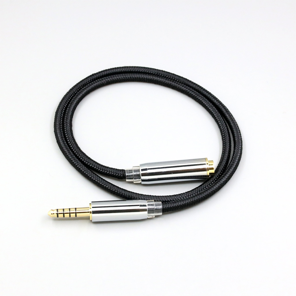 Black Super Soft Headphone Nylon OFC Cable For 4.4mm Male to 4.4mm female