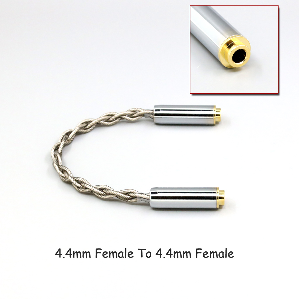 99% Pure Silver + Graphene Silver Plated Shield Earphone Cable For 4.4mm 3.5mm 2.5mm XLR 6.35mm Male to Female Adapter