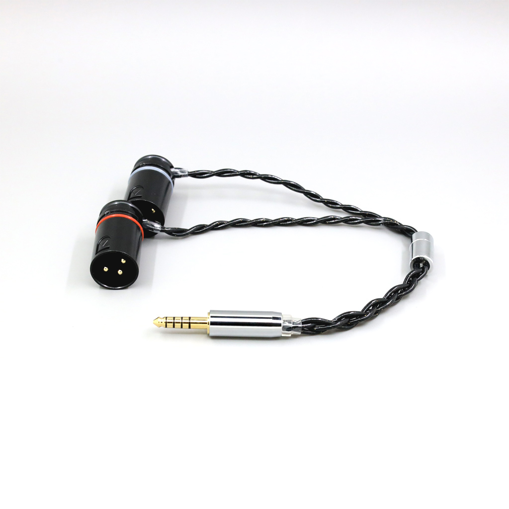 99% Pure Silver Palladium Floating Gold Cable For 4.4mm Male To Dual XLR 3 Pole L Shape Angle DAC To Aune N7 amplifier