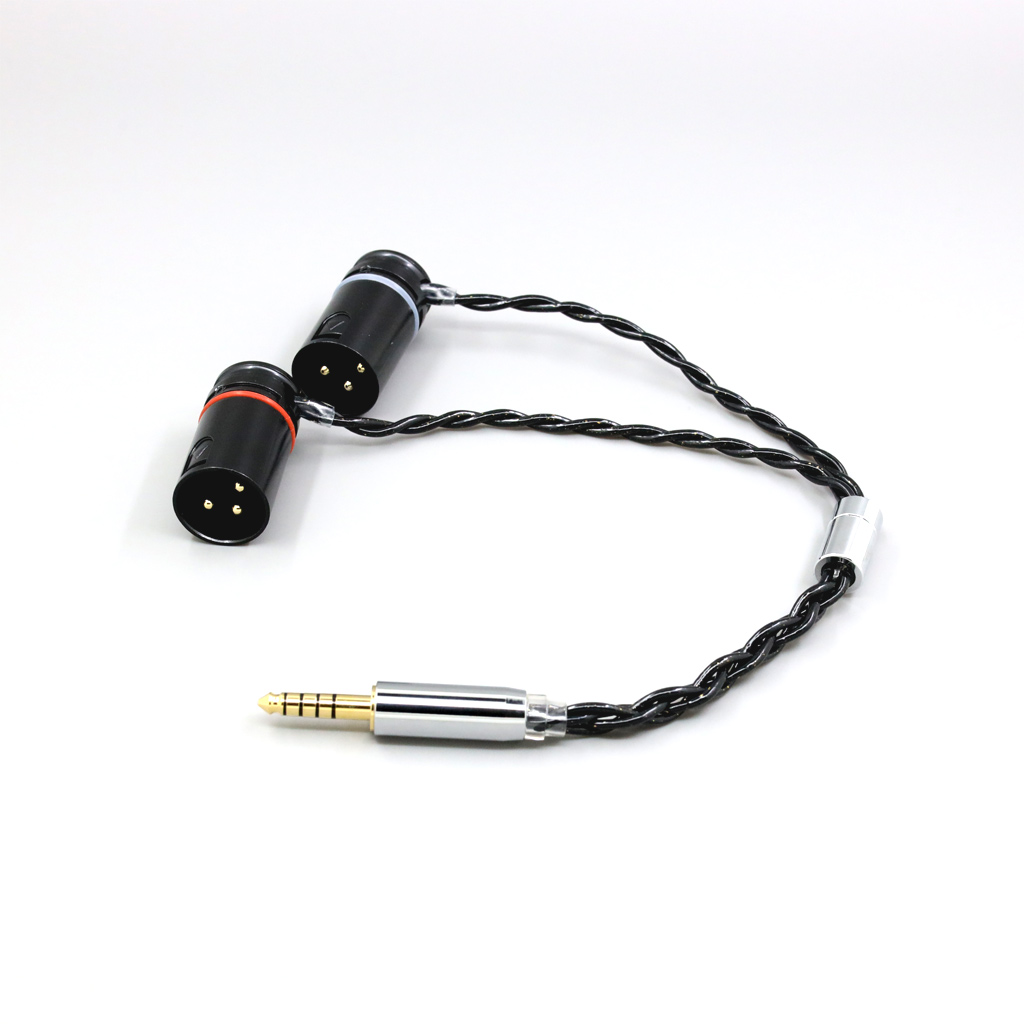 99% Pure Silver Palladium Floating Gold Cable For 4.4mm Male To Dual XLR 3 Pole L Shape Angle DAC To Aune N7 amplifier