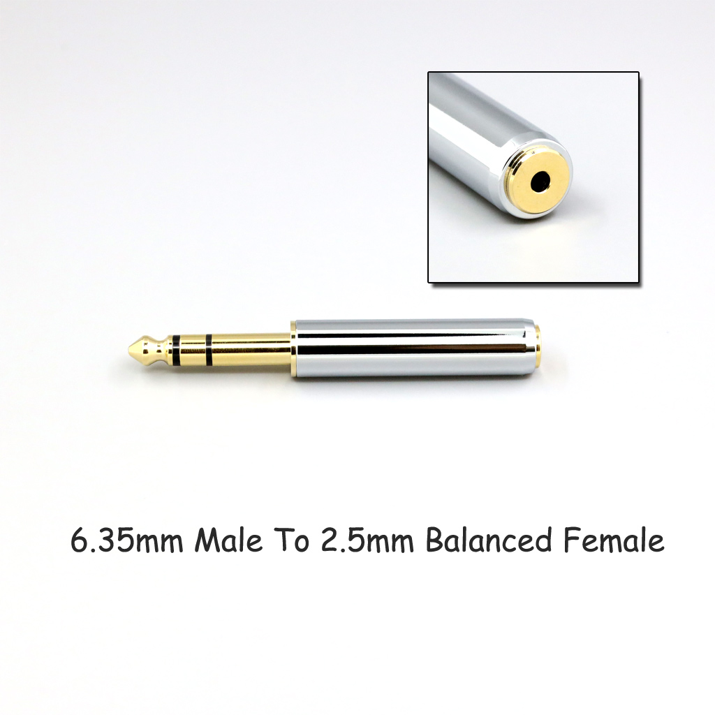 CNC High gloss Electroplated 4.4mm 3.5mm 2.5mm XLR 4pin 6.35mm Male To Female Converter Adapter Cable Resistance 0Ω to 300Ω