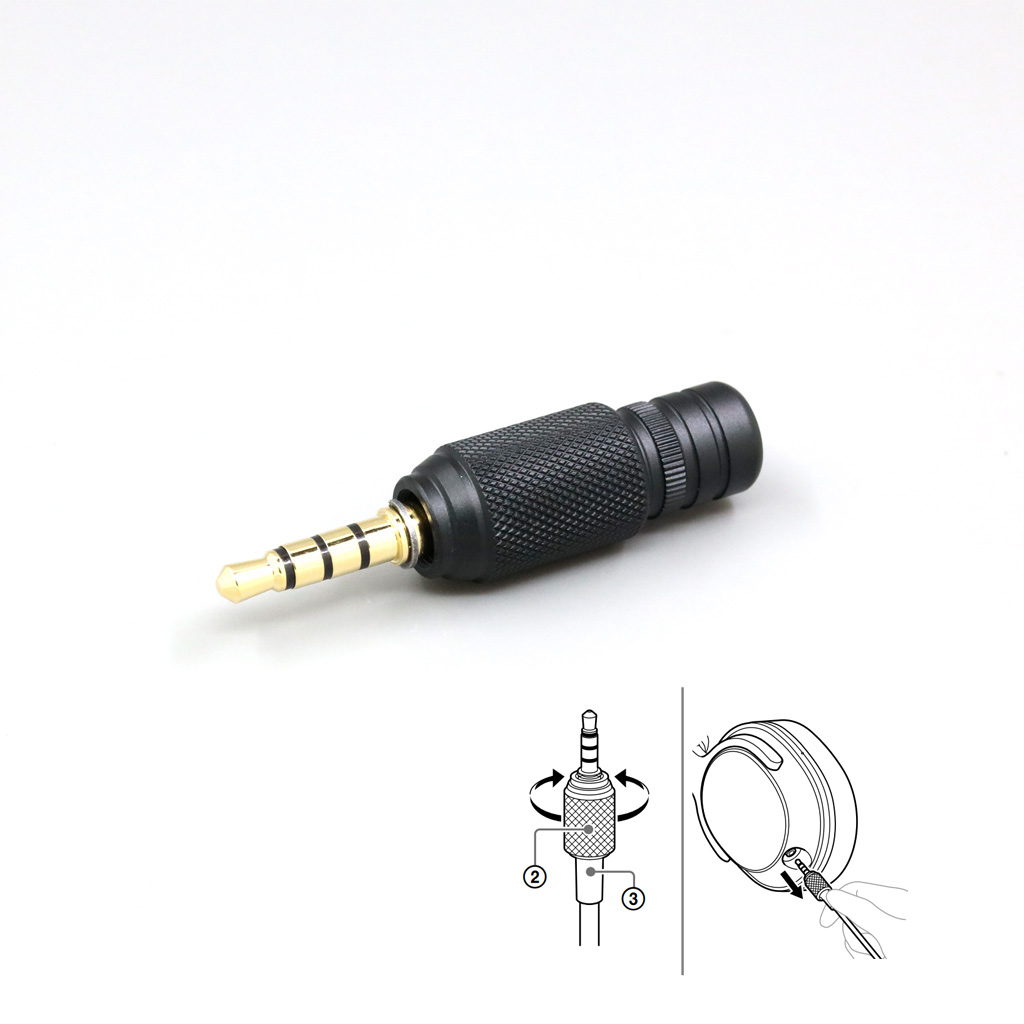1pcs DIY Custom Earphone Headphone Pin Plug For Sony MDR-MV1 6mm tailed cable Hole