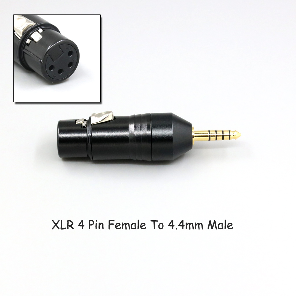 CNC High gloss Electroplated 4.4mm 3.5mm 2.5mm XLR 4pin 6.35mm Male To Female Converter Adapter Cable Resistance 0Ω to 300Ω