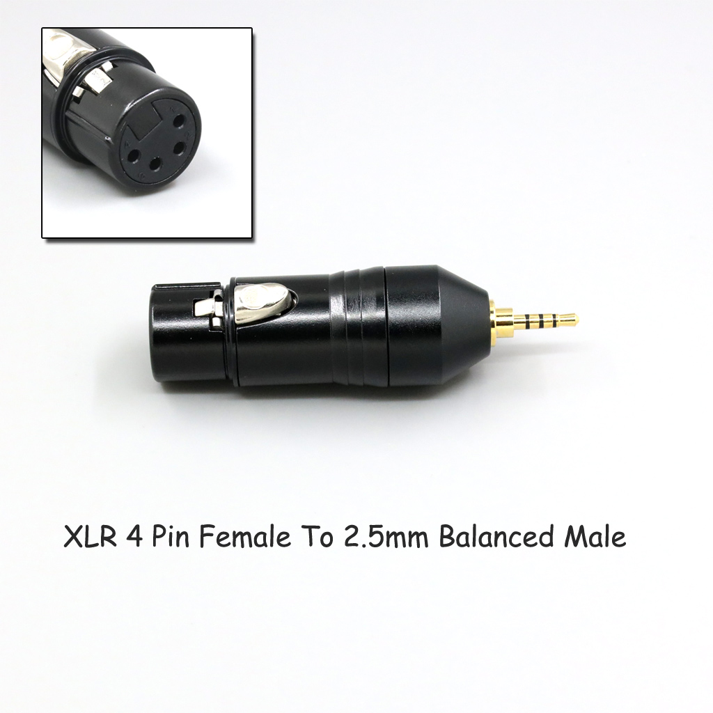 CNC High gloss Electroplated 4.4mm 3.5mm 2.5mm XLR 4pin 6.35mm Male To Female Converter Adapter Cable Resistance 0Ω to 300Ω