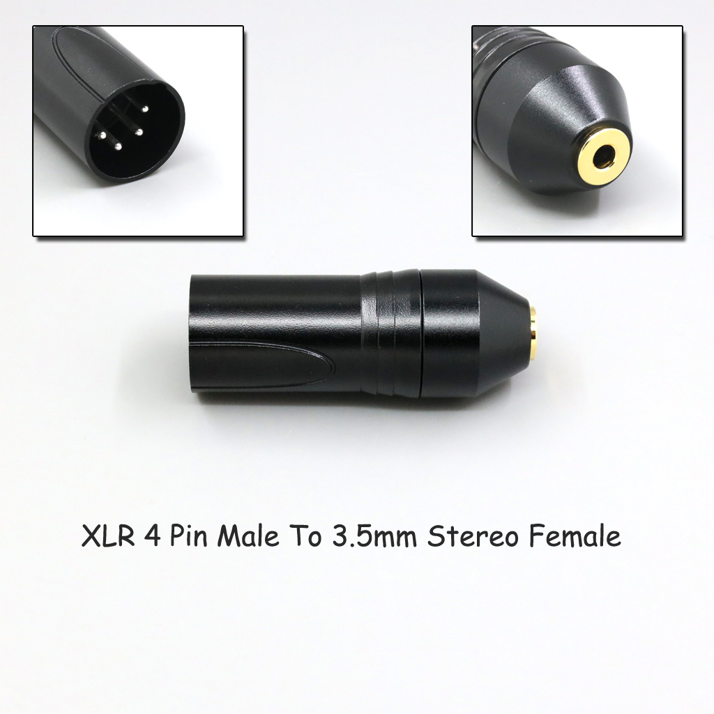 CNC High gloss Electroplated 4.4mm 3.5mm 2.5mm XLR 4pin 6.35mm Male To Female Converter Adapter Cable Resistance 0Ω to 300Ω