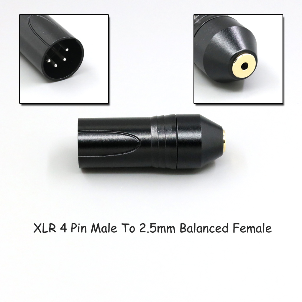 CNC High gloss Electroplated 4.4mm 3.5mm 2.5mm XLR 4pin 6.35mm Male To Female Converter Adapter Cable Resistance 0Ω to 300Ω