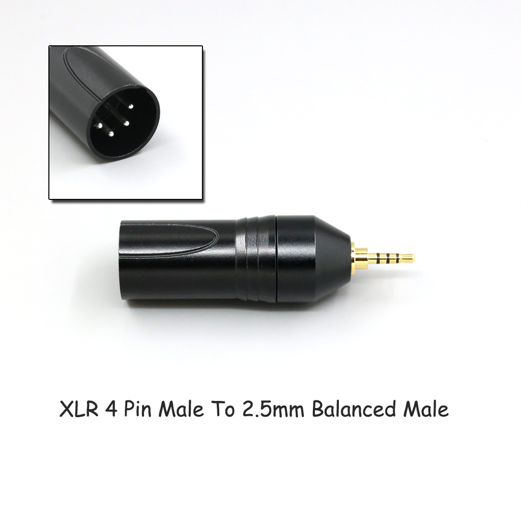 CNC High gloss Electroplated 4.4mm 3.5mm 2.5mm XLR 4pin 6.35mm Male To Female Converter Adapter Cable Resistance 0Ω to 300Ω