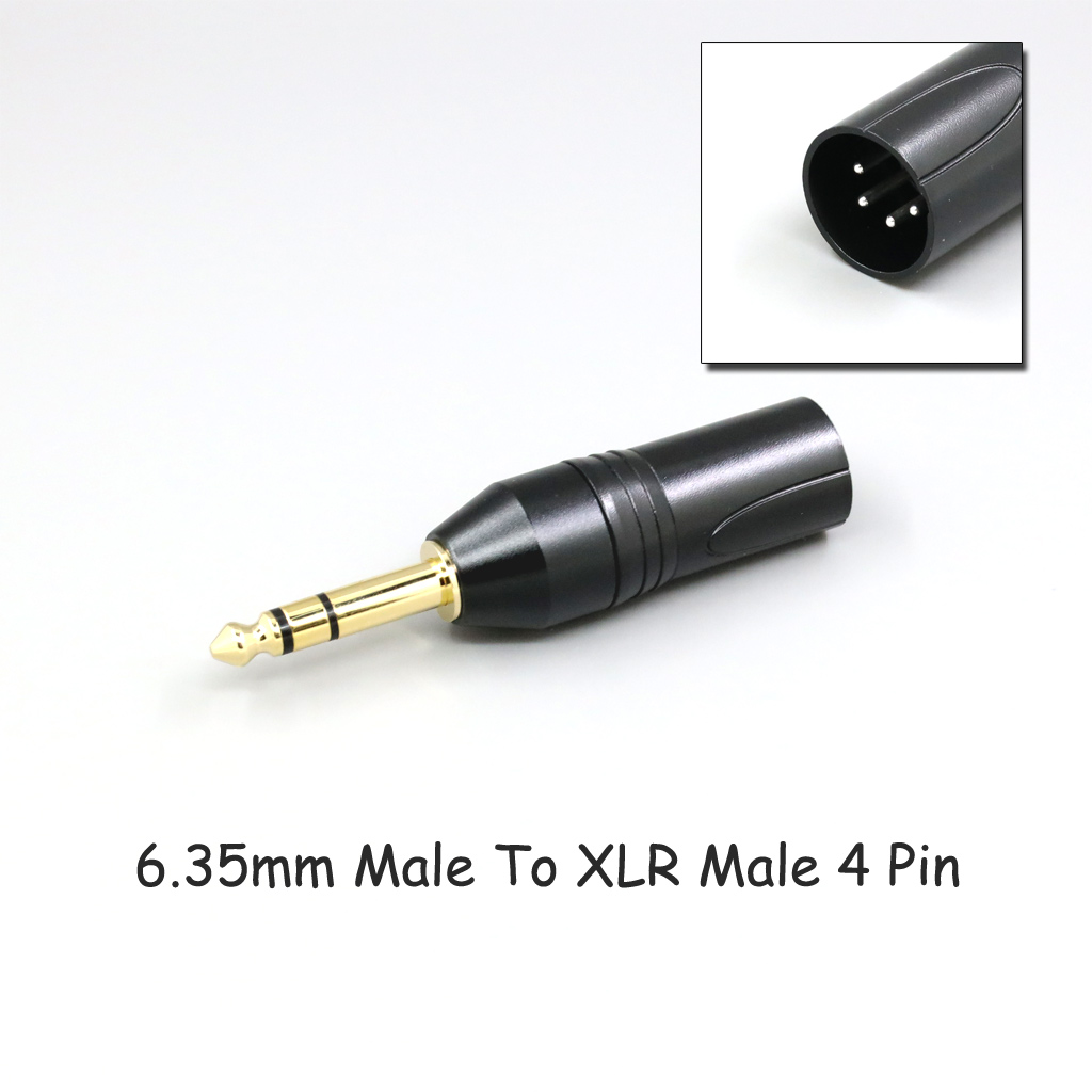 CNC High gloss Electroplated 4.4mm 3.5mm 2.5mm XLR 4pin 6.35mm Male To Female Converter Adapter Cable Resistance 0Ω to 300Ω