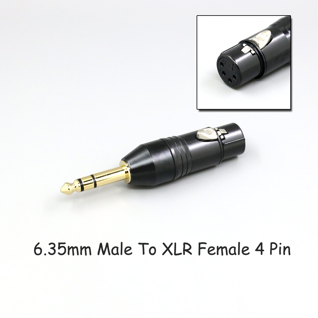 CNC High gloss Electroplated 4.4mm 3.5mm 2.5mm XLR 4pin 6.35mm Male To Female Converter Adapter Cable Resistance 0Ω to 300Ω