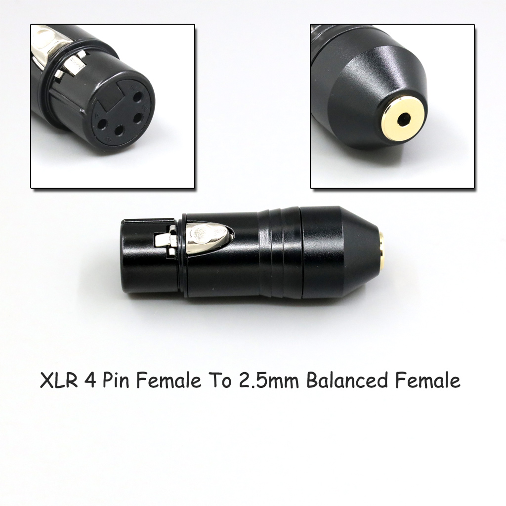 CNC High gloss Electroplated 4.4mm 3.5mm 2.5mm XLR 4pin 6.35mm Male To Female Converter Adapter Cable Resistance 0Ω to 300Ω