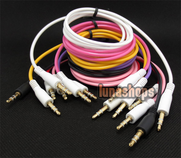 7 Color for choosing 3.5mm male to Male Audio Cable 100cm long Crystal Version JD4
