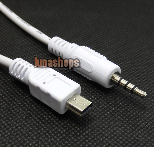 3.5mm 4 Pole Male to USB Mini 5 Pin Tranfer Data Cable Adapter For Car Audio