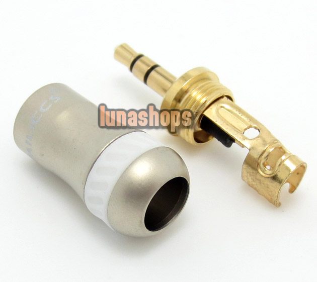 Pearl White Pailiccs Plug Audio Connector 3.5mm male adapter For DIY Solder