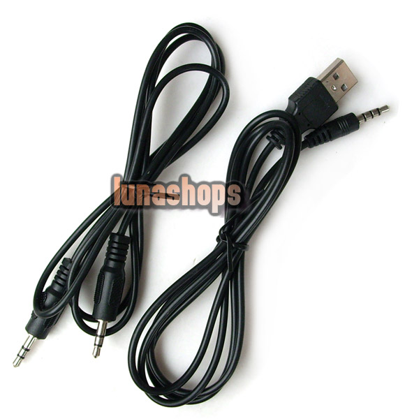3.5mm 4 pole to usb male Cable + 3.5mm Male to Male Adapter kits