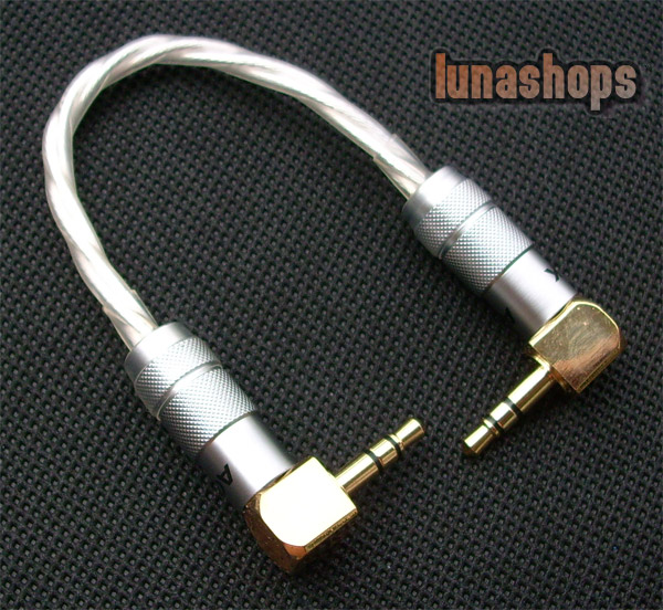 Hifi 90 degree 3.5mm DIY Male To 90 degree Male Audio Silver Cable Adapter For Amplifier Decoder DAC