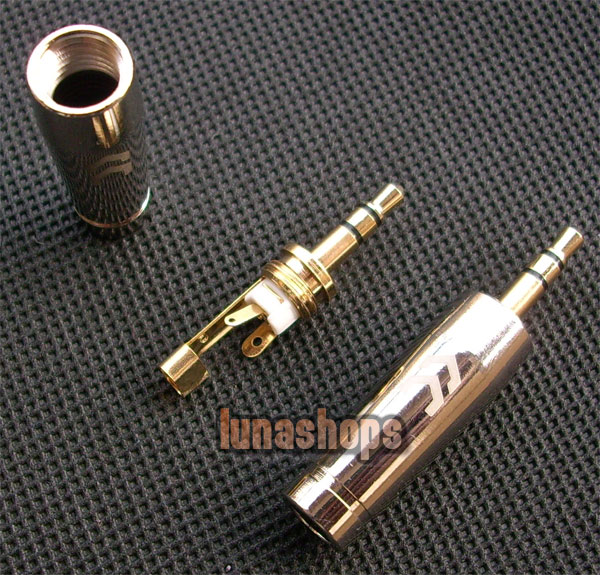 Copper Colour 3.5mm LightScribe Male Plug solder type Adapter For DIY 6mm Tail Dia.