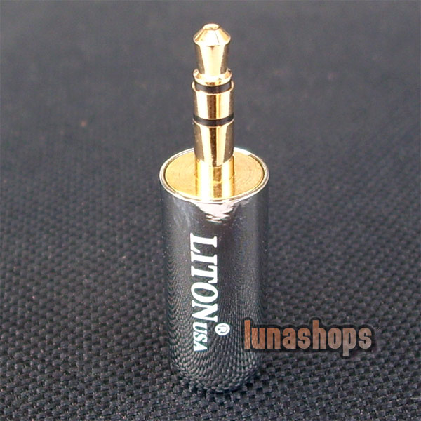 LITON 3.5mm LT-06 Male Plug Golden Plated solder type Adapter For DIY 6mm Tail Dia.