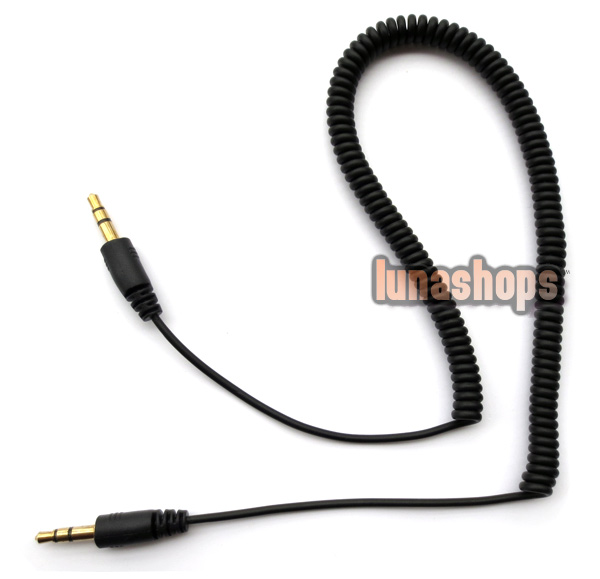 Max Length 2m 3.5mm Male to Male M/M Jack Audio Stereo Aux Spring Cable 