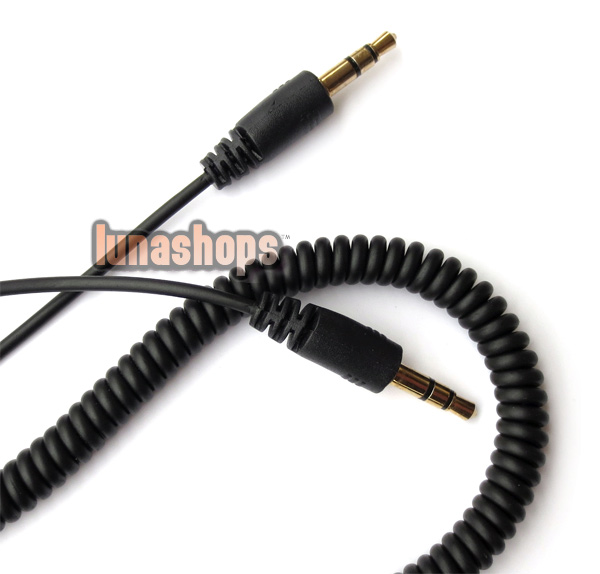 Max Length 2m 3.5mm Male to Male M/M Jack Audio Stereo Aux Spring Cable 