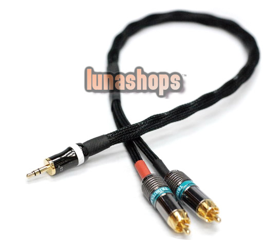 Hifi 3.5mm Pailiccs Male To 2 RCA Male Cable Y Splitter Adapter