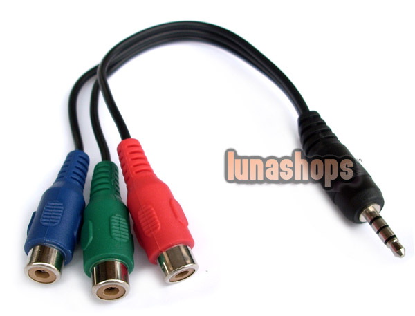 3.5mm 4 Pole Male To YPbPr YCbCr YPbPr 3 RCA AV Female Adapter Cable For HDTV etc.