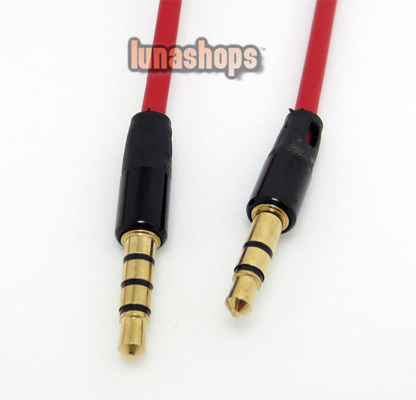 3.5mm Male To Male Red Stereo Audio With Mic Cable Adapter 1m For wholesale Now JD22
