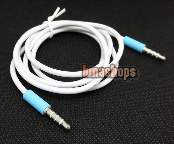 2 Color for choosing 3.5mm 4 poles male to Male Audio Cable 100cm Car AUX AMP JD18