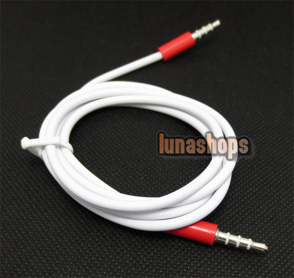 2 Color for choosing 3.5mm 4 poles male to Male Audio Cable 100cm Car AUX AMP JD18
