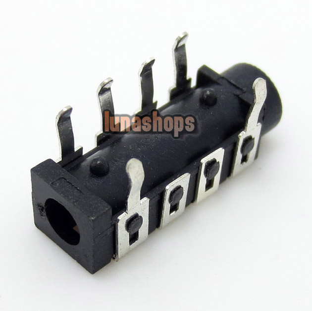 1pcs 3.5mm 4 poles Female Socket Soldering Adapter Plug For Diy Custom  LGZ-A111