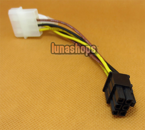 Cable Connector for IDE 2 4 Pin Power to 6 Pins ATX Power