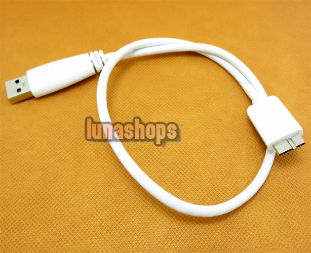 47cm White USB 3.0 Male Type A to Micro B Plug Super-Speed Cable Adapter Converter