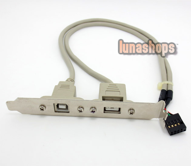 2 ports Motherboard USB 2.0 Scanner Printer Cable Adapter Rear Panel Bracket
