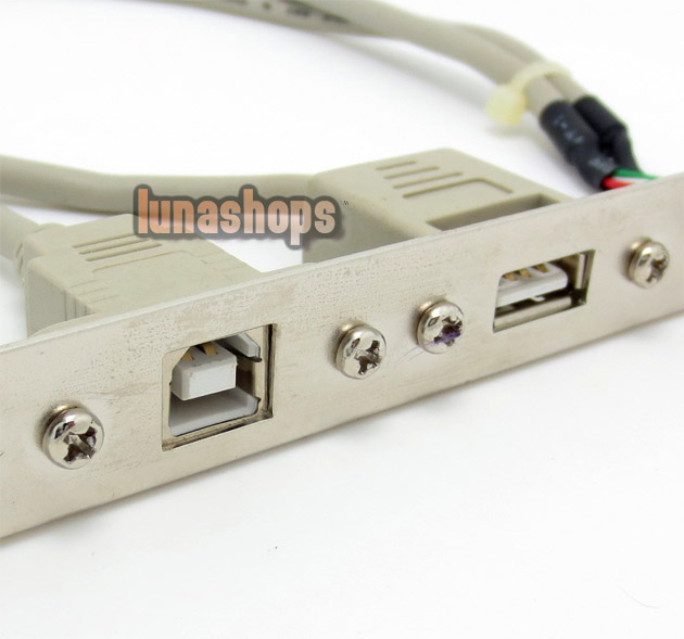 2 ports Motherboard USB 2.0 Scanner Printer Cable Adapter Rear Panel Bracket