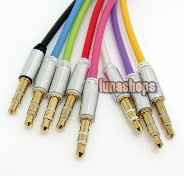 8 Color for choosing 3.5mm male to Male Audio Cable 100cm long Crystal Version JD8