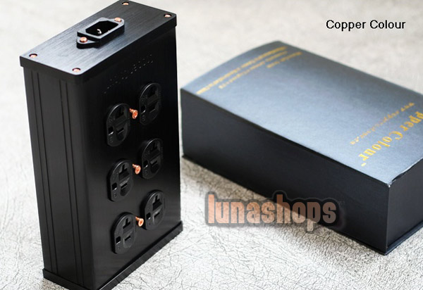 Copper Colour CC B6-HE 6 port Power Socket Strip Black 250V/15A