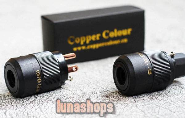Copper Colour CC US OCC Single crystal copper -126 Freeze Power Plug Male+Female kits