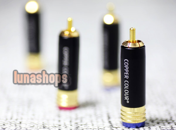 Copper Colour CC LightScribe RCA-2 Male Audio DIY Adapter for 1 pair